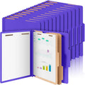 Purple 48-Pack Letter Classification Folders with 2 Dividers - Heavy