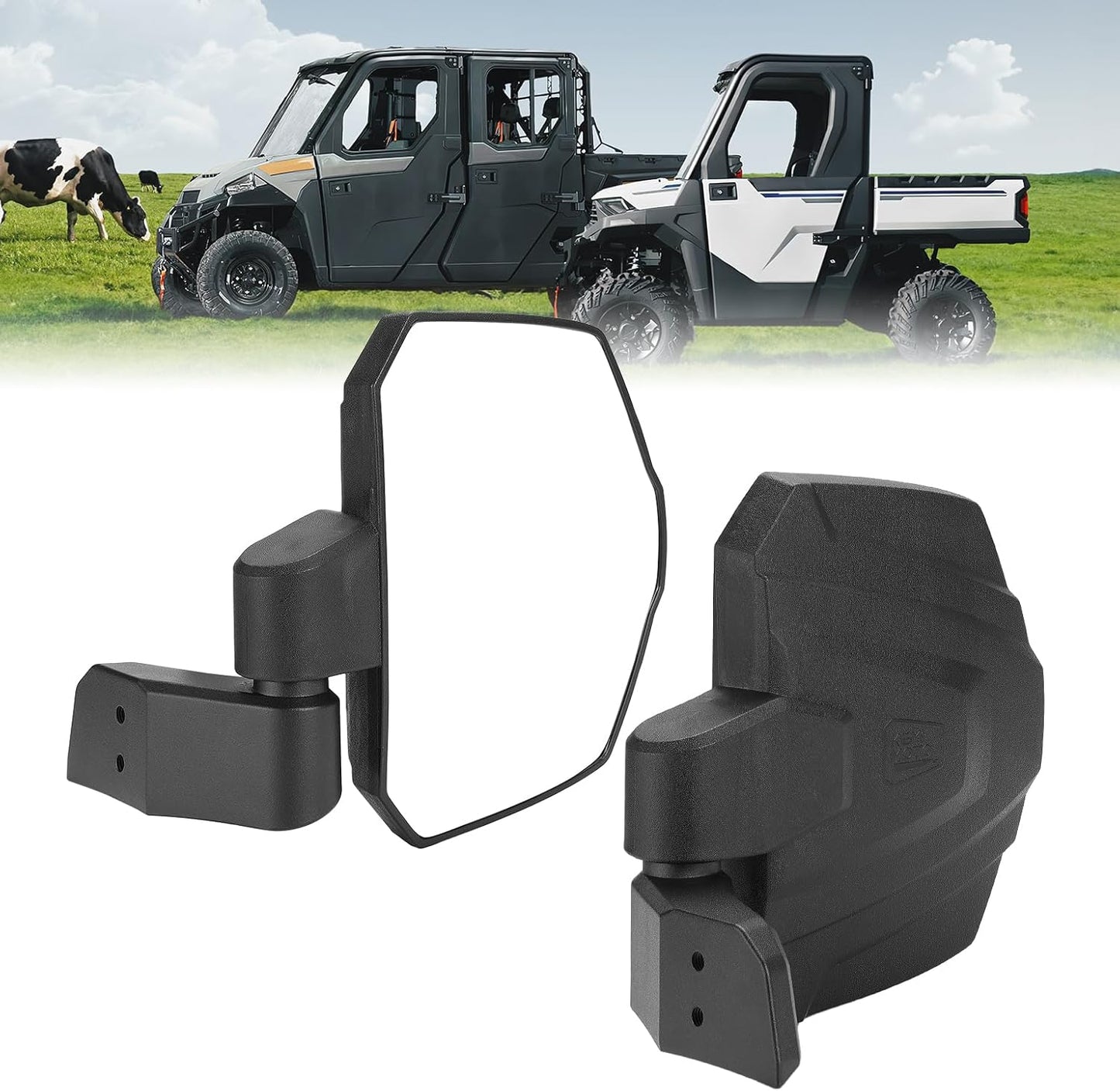 KEMIMOTO Upgraded Side Mirrors for Polaris Ranger 1000 & 570