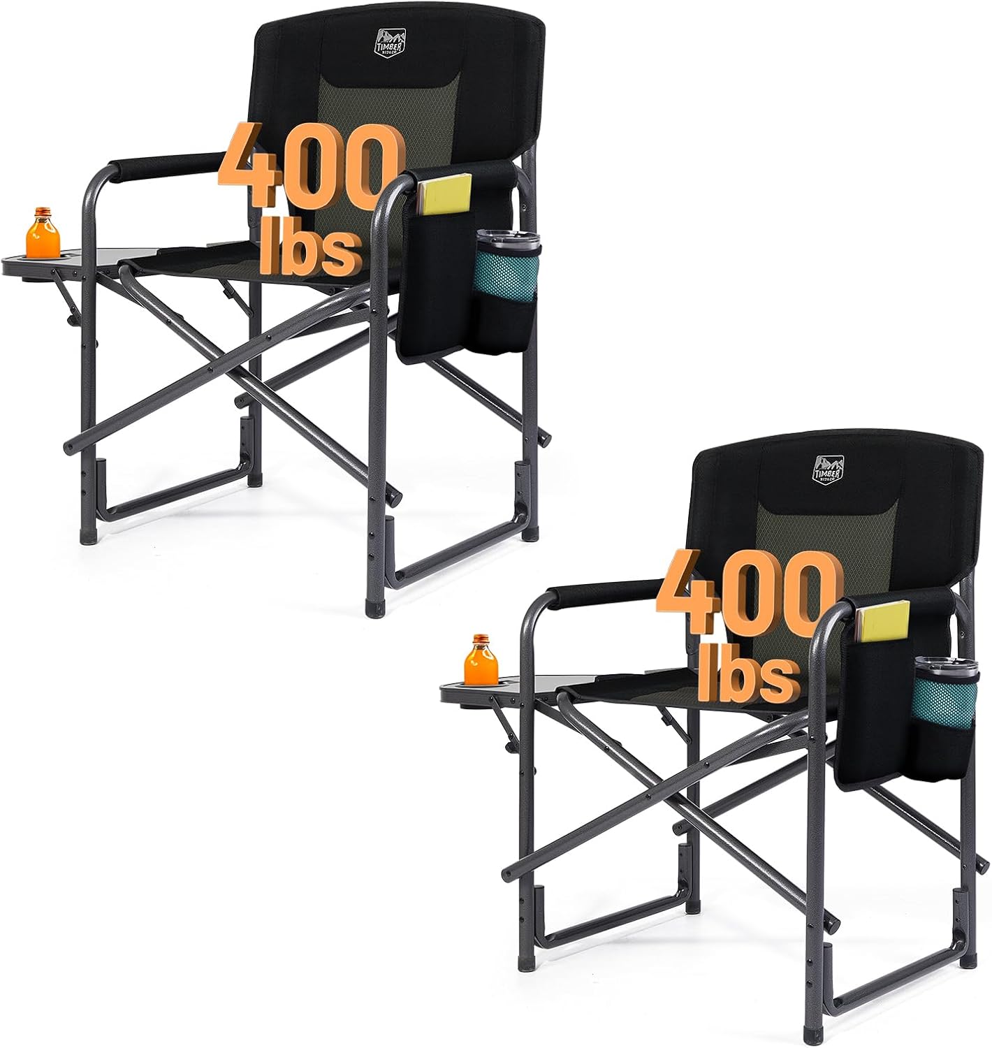 Lightweight Portable Camping Chair with Side Table for Comfort