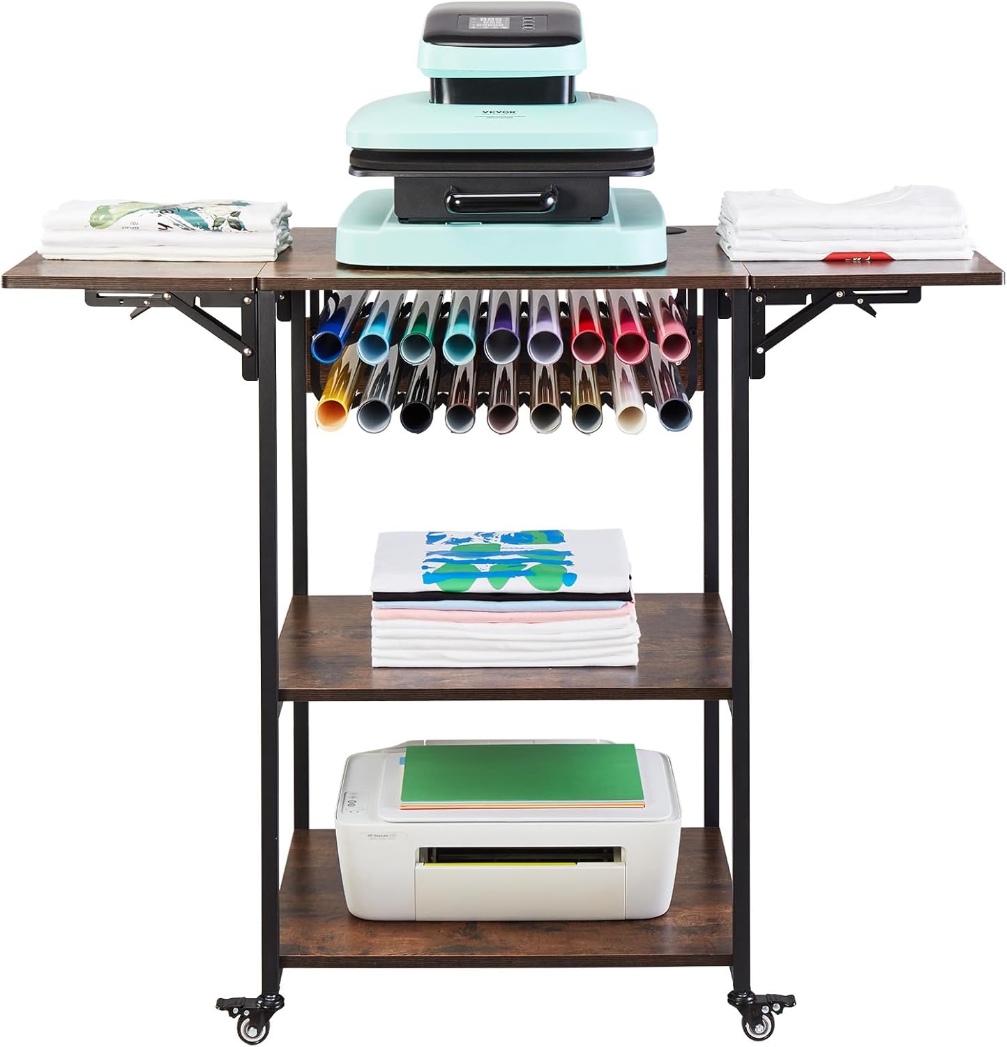 Portable Heat Press Stand w/ Vinyl Roll Holder