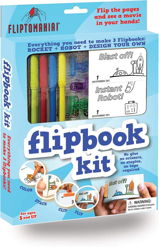 DIY Flipbook Kit: Rocket & Robot - Creative Animation Fun!