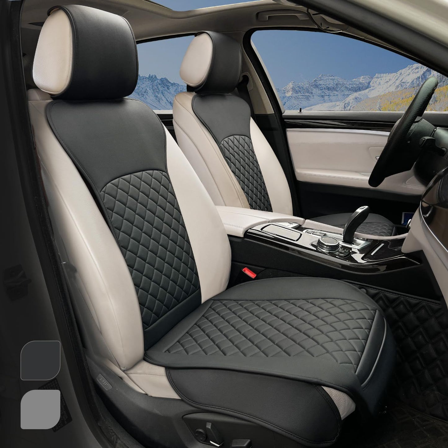 2 Pack Leather Front Seat Covers for Cars, Trucks, SUVs