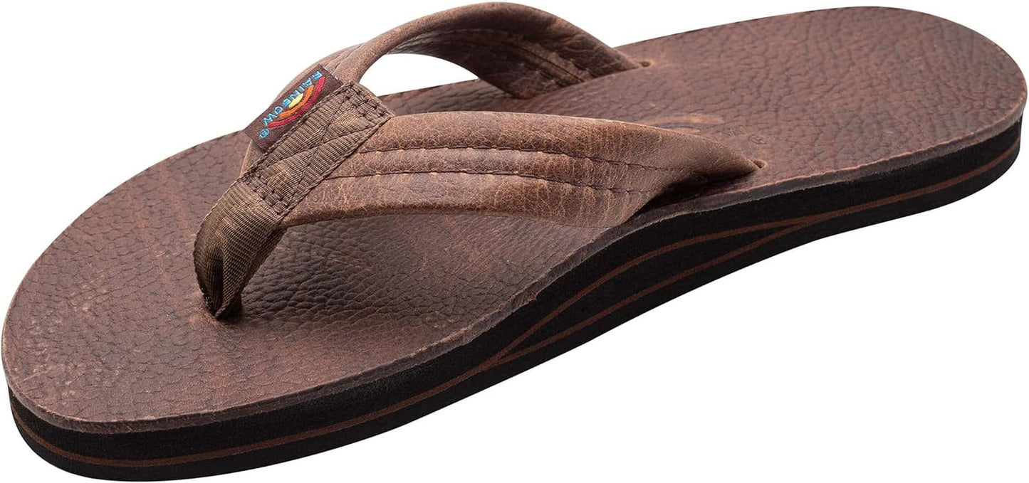 Rainbow Sandals Mens Luxury Leather Single Layer Arch Support