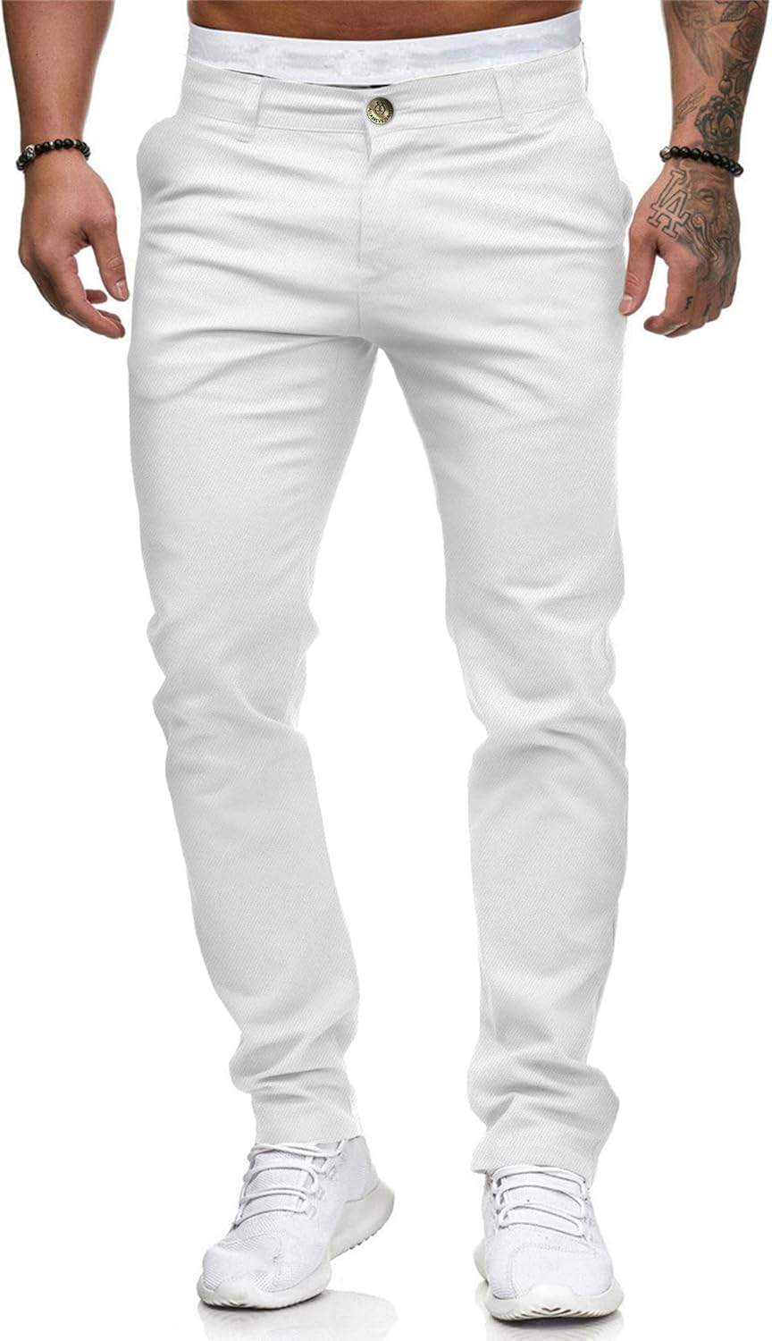 ALLABREVE Men's Chinos Casual Dress Pants for Stylish Comfort