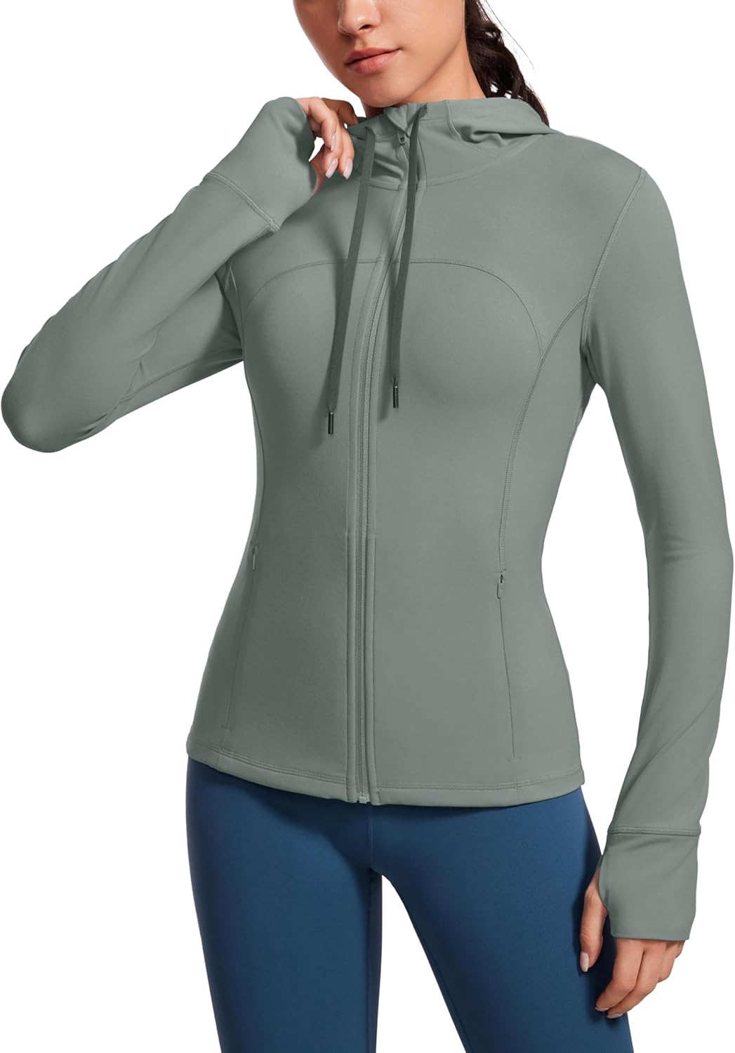 CRZ YOGA Butterluxe Womens Hooded Workout Jacket for Comfort