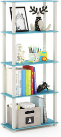 Light Blue/White 5-Tier Turn-N-Tube Shelf - Narrow Storage Rack