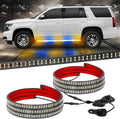 XRIDONSEN 2PCS 60 in Amber Blue Emergency Lights Strip - Visible