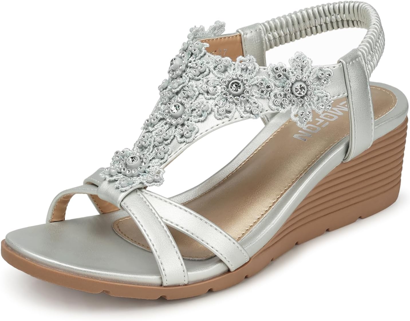 TEMOFON Women's Low Wedge Heels Summer Dressy Platform Sandals