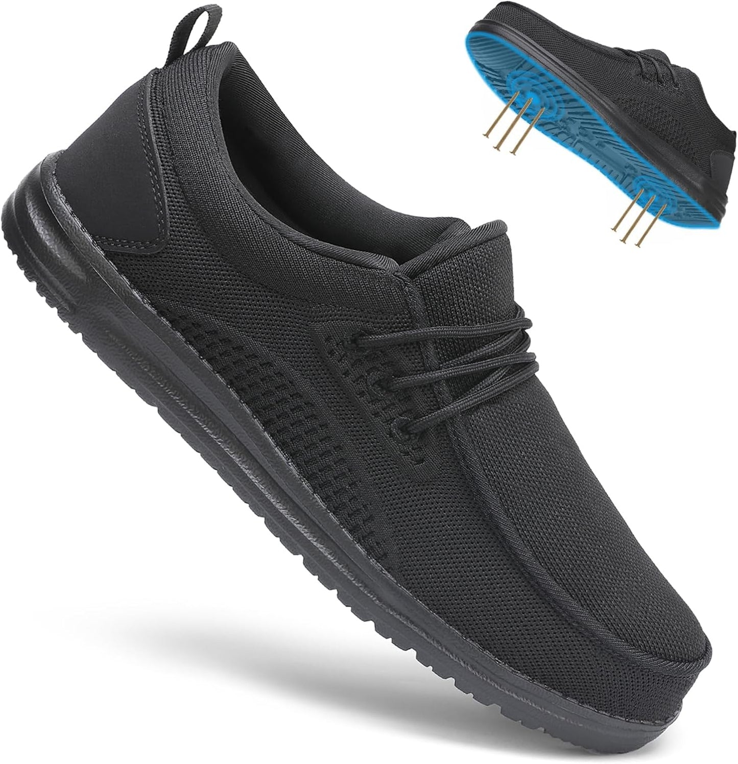 VikoViren Steel Toe Shoes for Men - Comfortable Slip On Safety