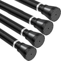 4 Pack Black Tension Curtain Rod 30 to 64 in - No-Drill Adjustable