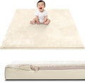 Baby Play Mat 50x50 Reversible Vegan Leather & Velvet - Extra Thick