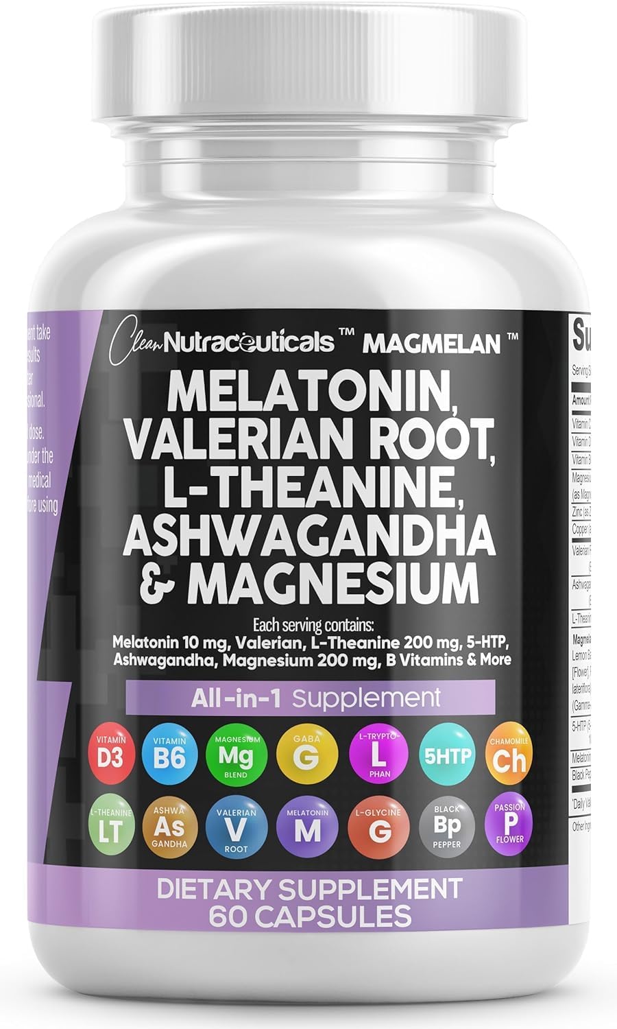 Clean Nutraceuticals Melatonin 10mg & Valerian Root Capsules