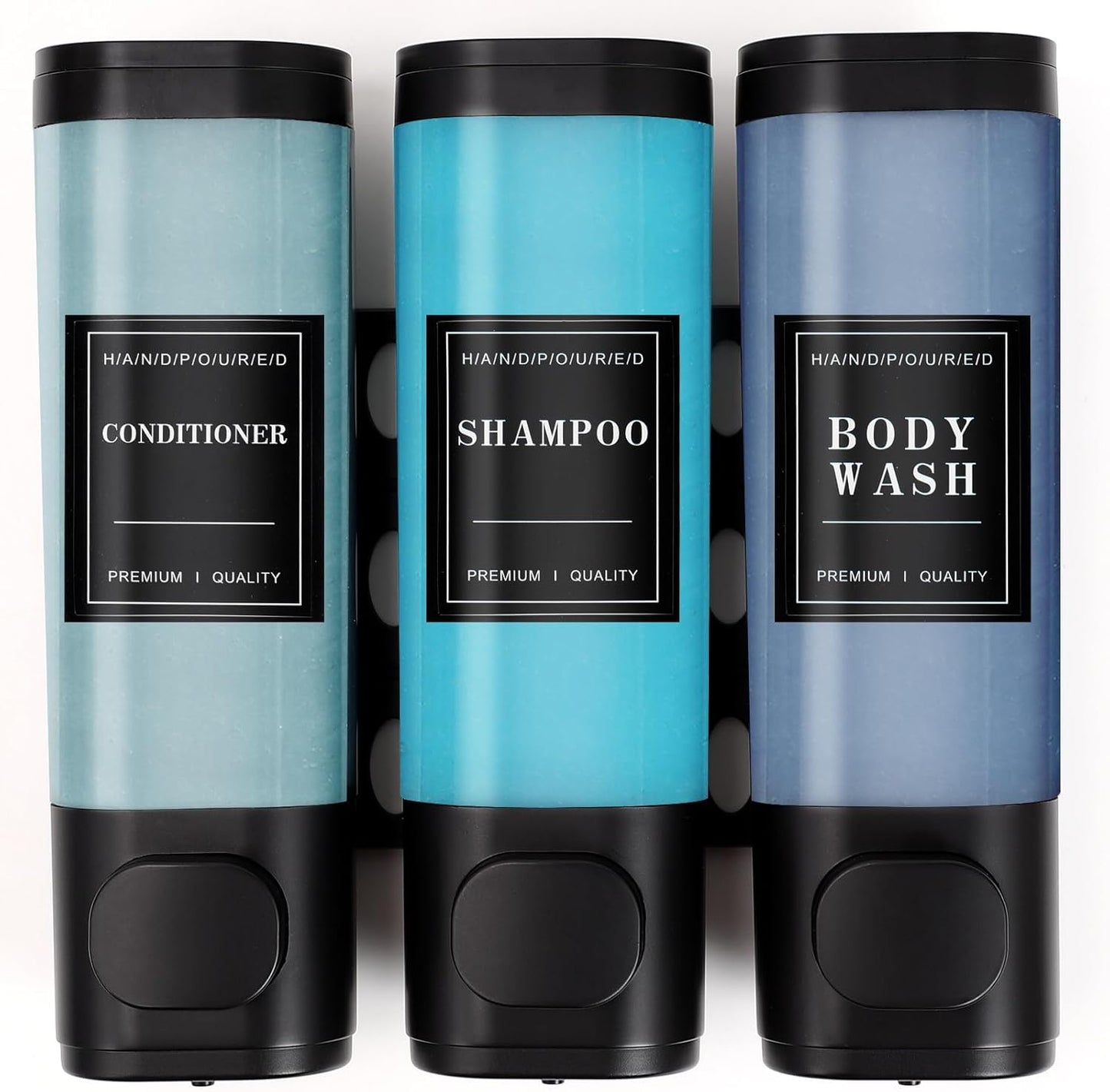 WAYDA 3-Chamber Shower Dispenser - No Drill, Refillable