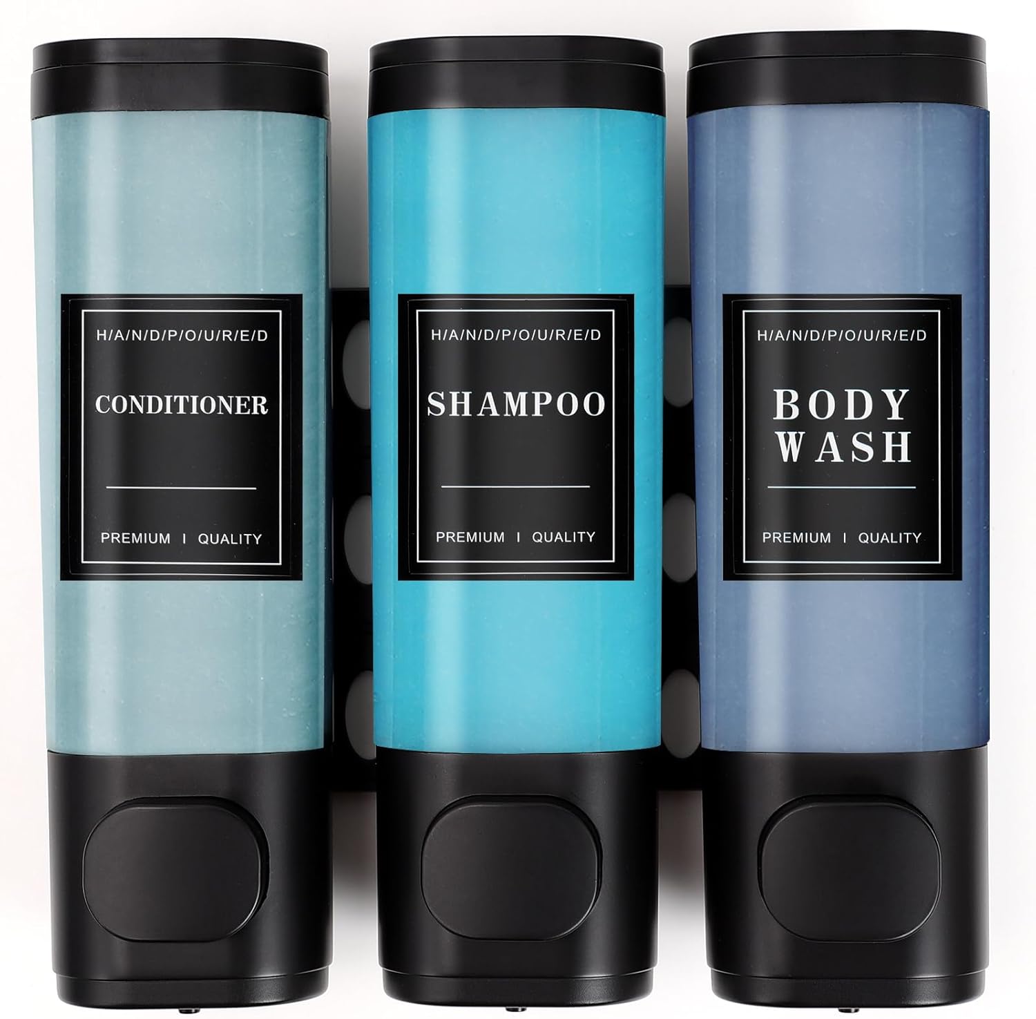 WAYDA 3-Chamber Shower Dispenser - No Drill, Refillable