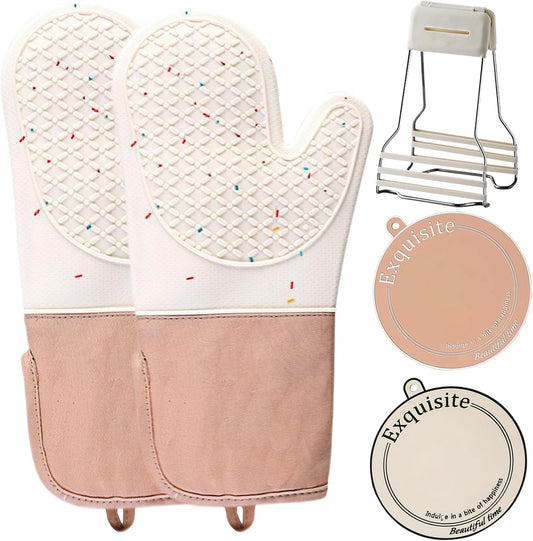 Cute Non-Slip Silicone Oven Mitts - Heat Resistant
