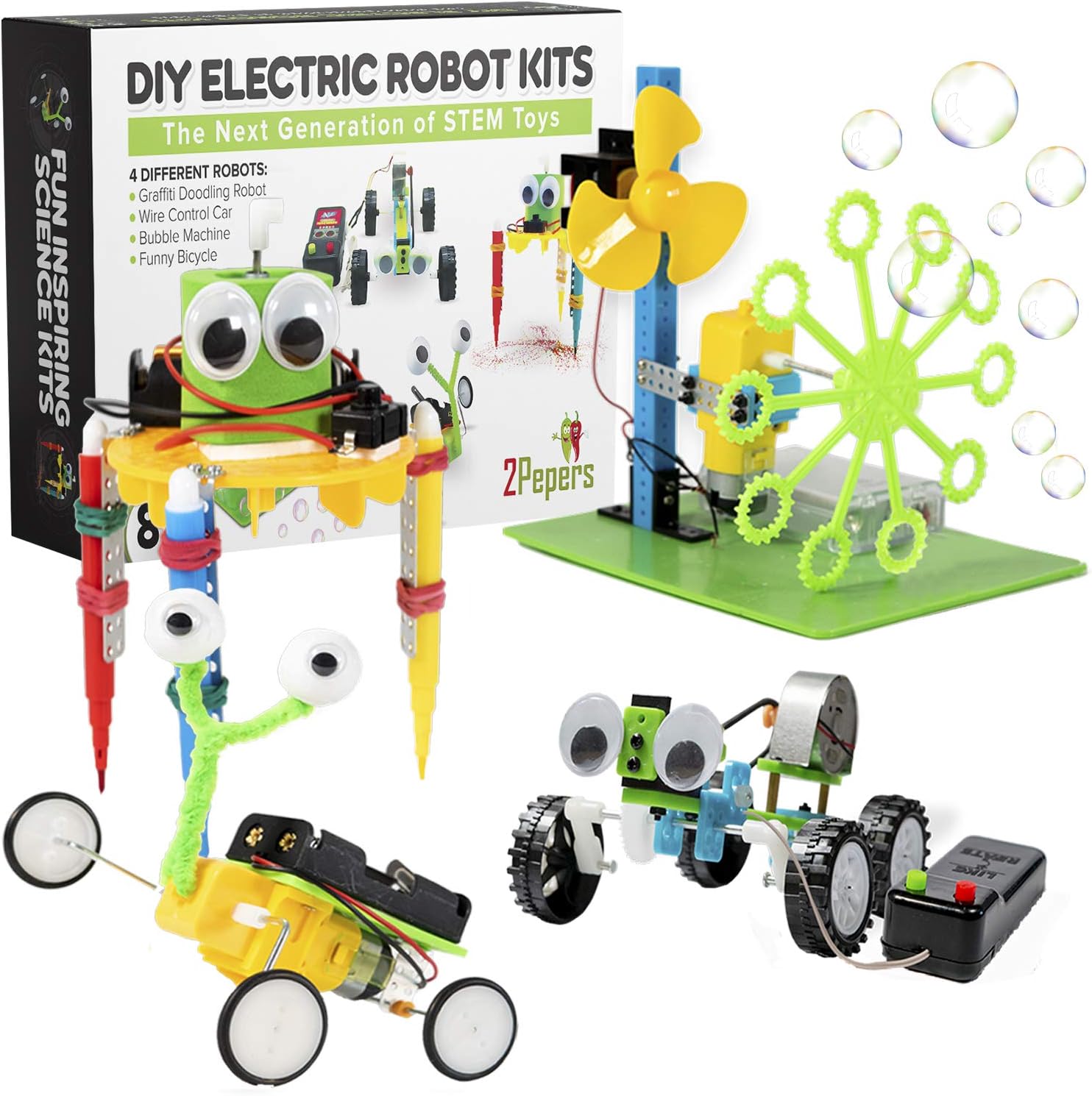 2Pepers Electric Motor Robotics Kit - STEM Fun!