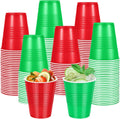 200 Pcs Red and Green Christmas Plastic Cups by Hauwellter