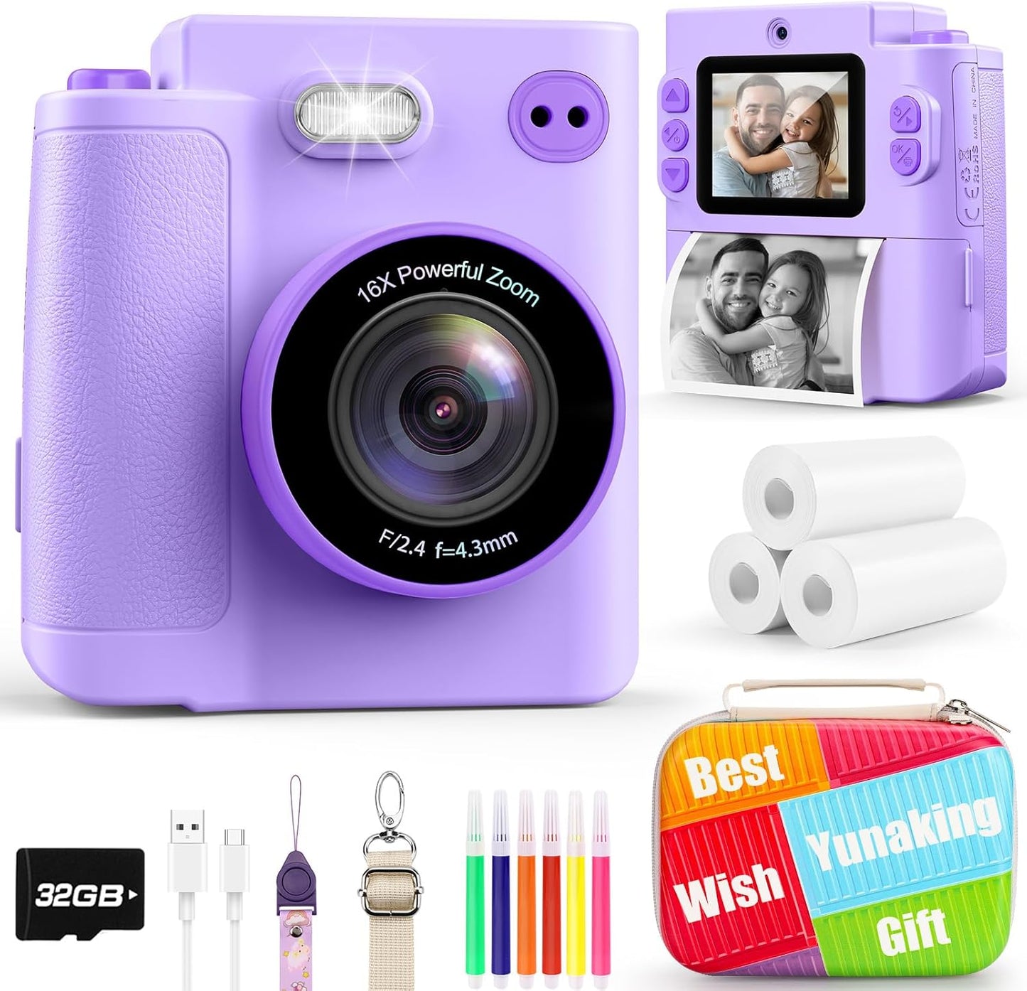 Kids Camera Gift for Girls: Instant Print Digital Camera Fun