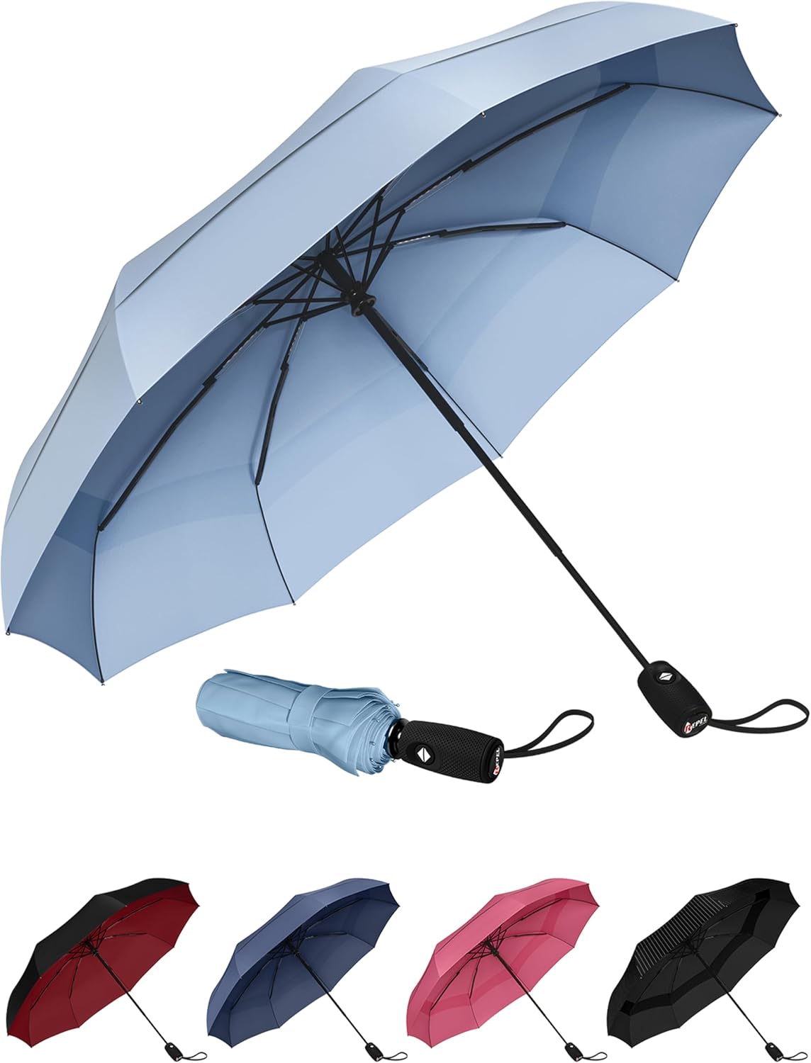 REPEL Windproof Travel Umbrella - Compact & Durable Design