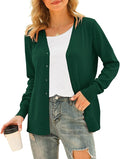 VIISHOW Women Long Sleeve Soft Knit Cardigan Sweater - Slim V-Neck