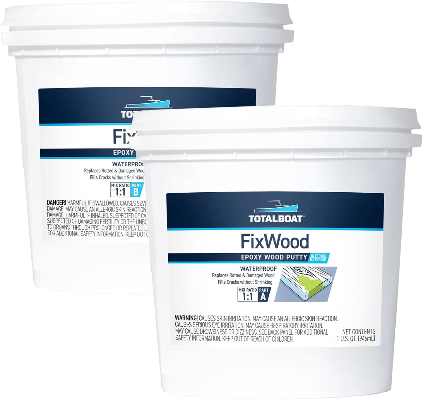 TotalBoat Fixwood Marine Grade Epoxy Putty for Wood Repair