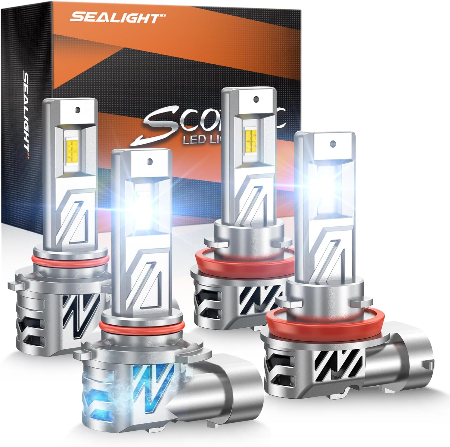 SEALIGHT 9005 H11 Fog Light Combo - Super Bright Cool White Bulbs