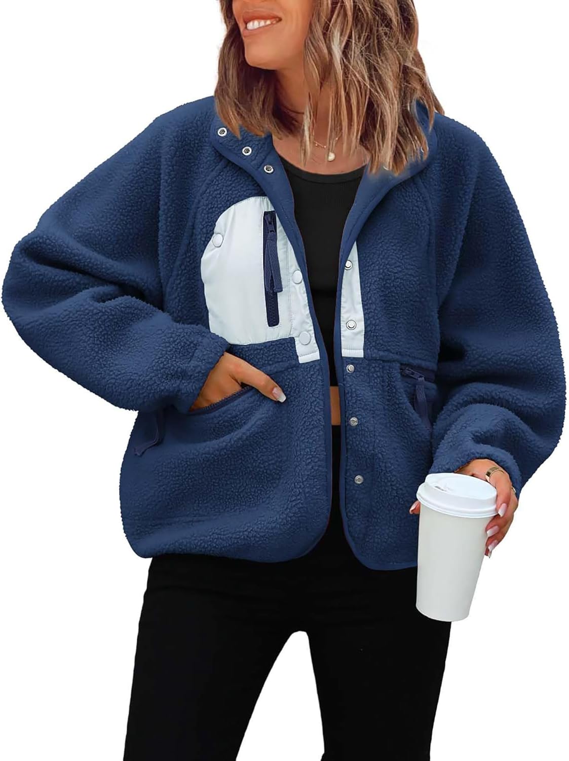 ReachMe Womens Sherpa Jacket for Cozy Winter Fashion Styles