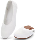 Puxowe Womens Ballet Flat Shoes Round Toe Knit Slip On (Style GRSM)