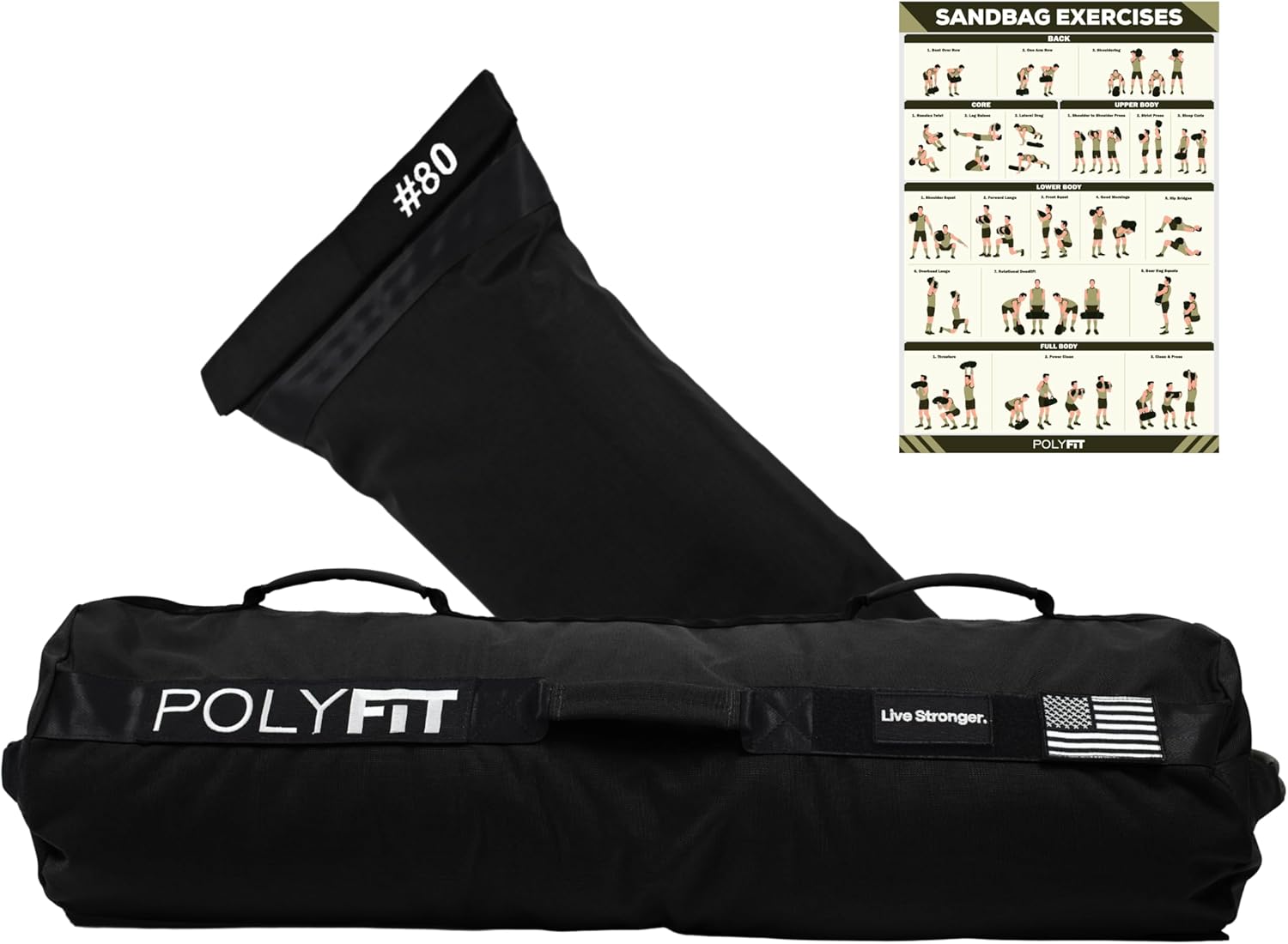 Polyfit Sandbag Pro - Durable Workout Sandbag with Triple Closure