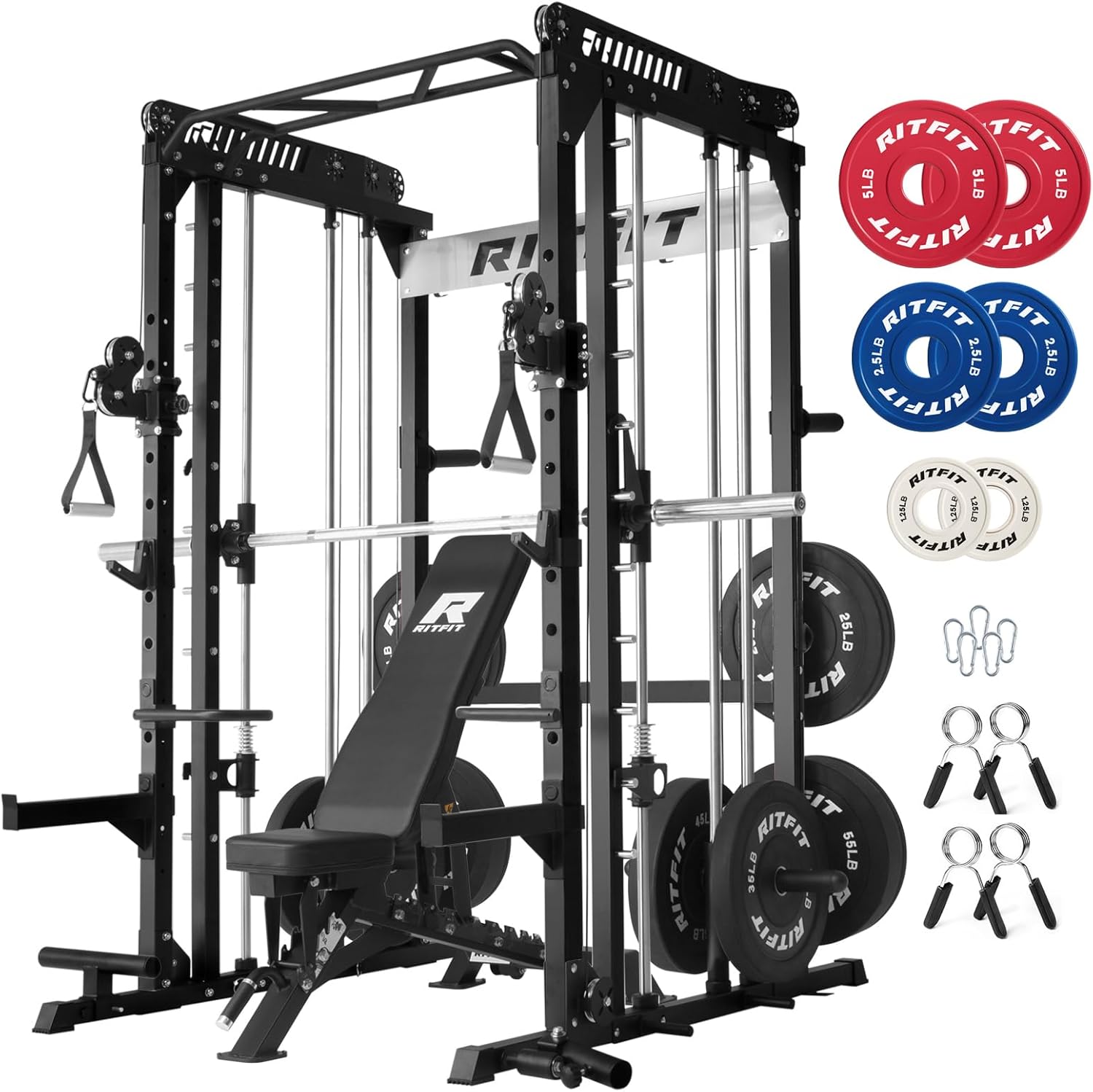 RitFit M1 Pro Smith Machine with Cable Crossover for Home Gym
