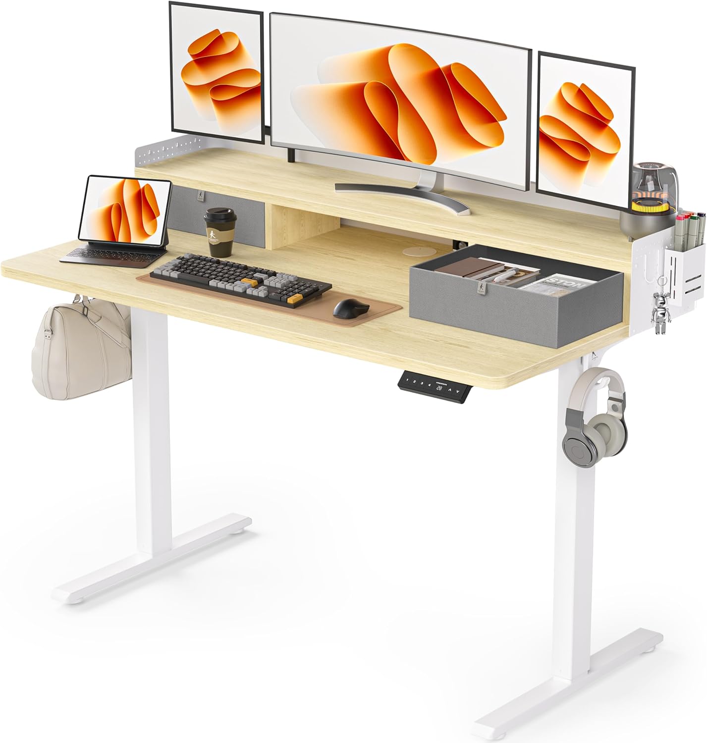 Height Adjustable Standing Desk with Storage - WALKINGDESK