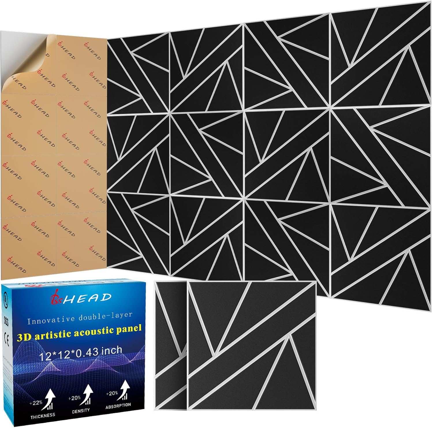 8 Pack 2-Layer Soundproof Wall Panels for Effective Noise Control