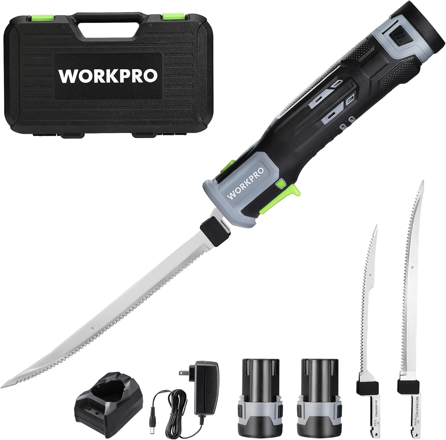 WORKPRO 12V Cordless Electric Fillet Knife for Fishing and Outdoors