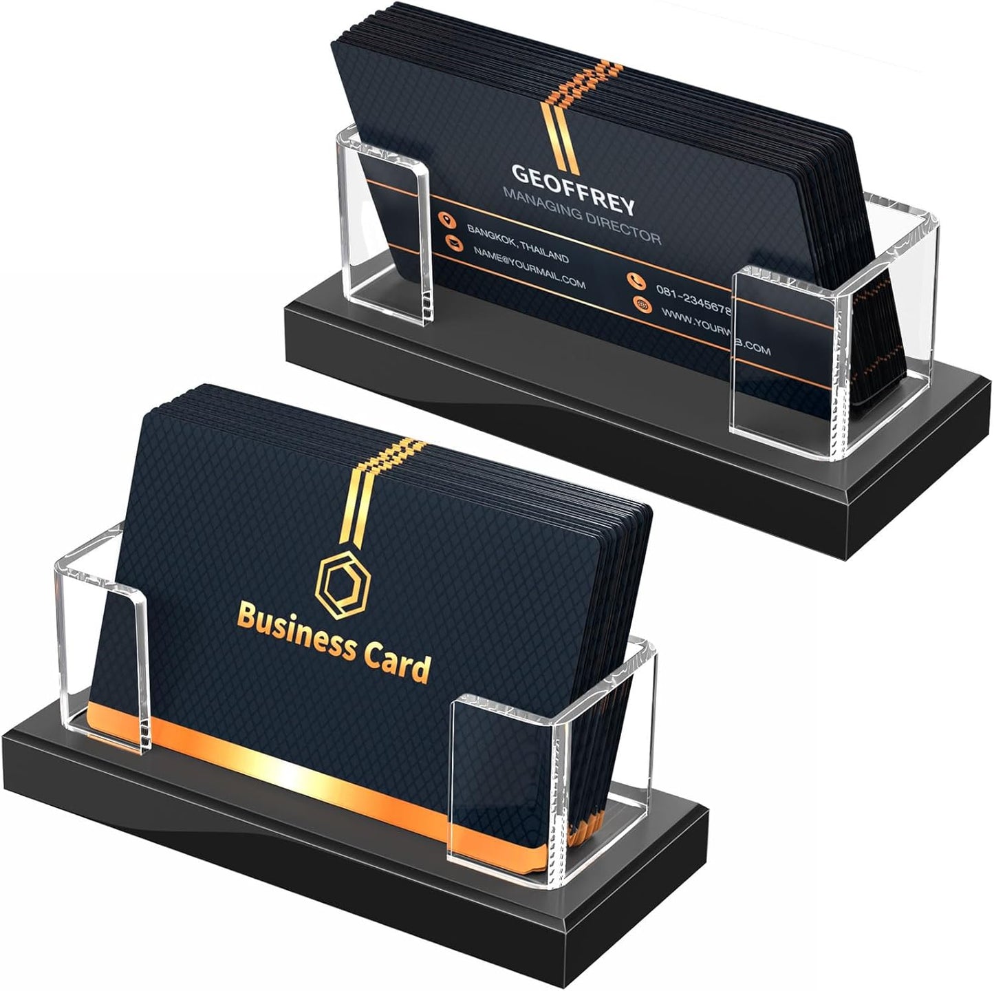 NIUBEE Acrylic Business Card Holder: Stylish Desk Organizer