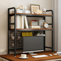 IOTXY 2-Tier Desktop Hutch Bookshelf - Space-Saving Desk Organizer