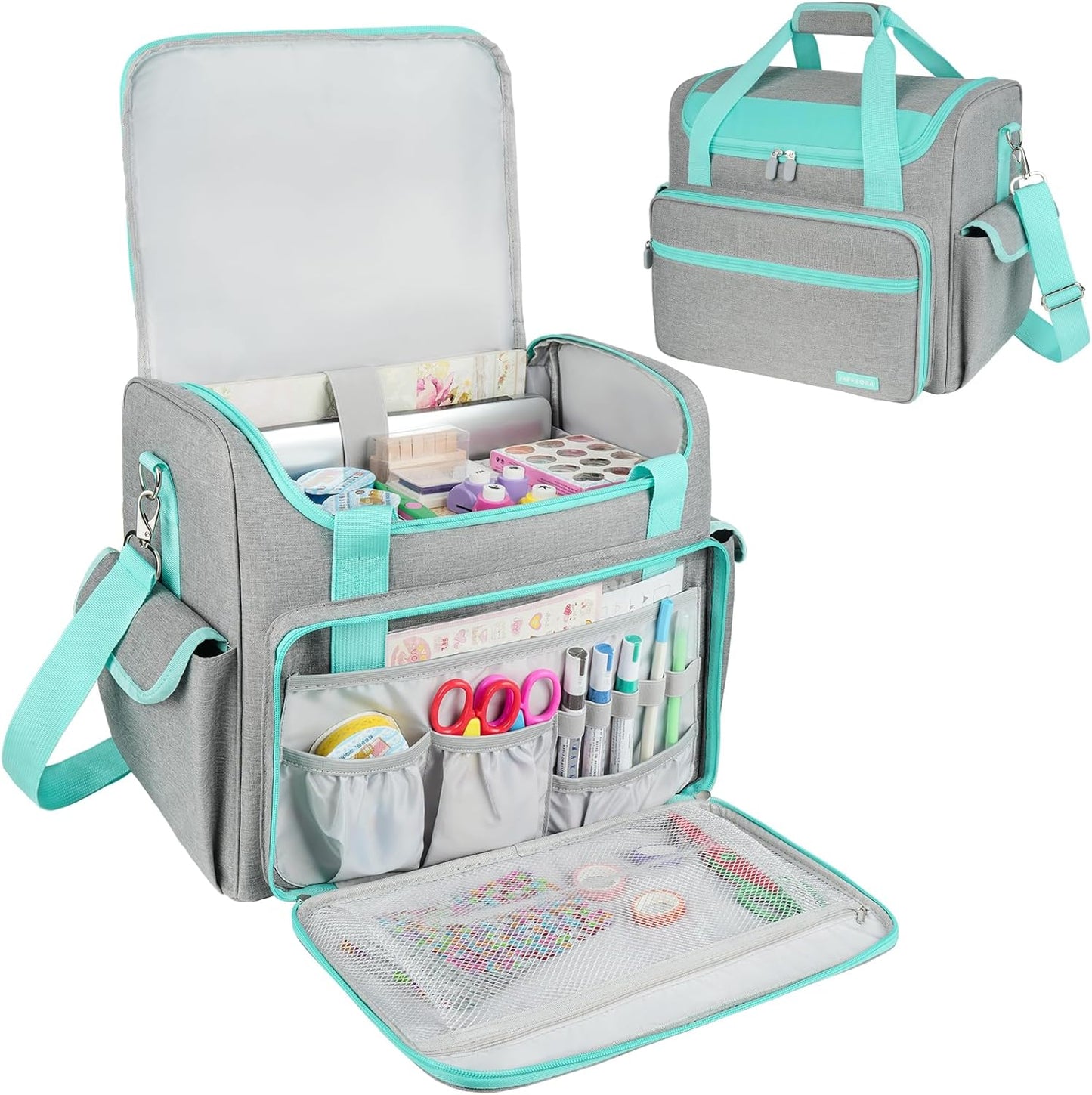 Craft Bag for Scrapbook Supplies with Laptop Sleeve and Pockets