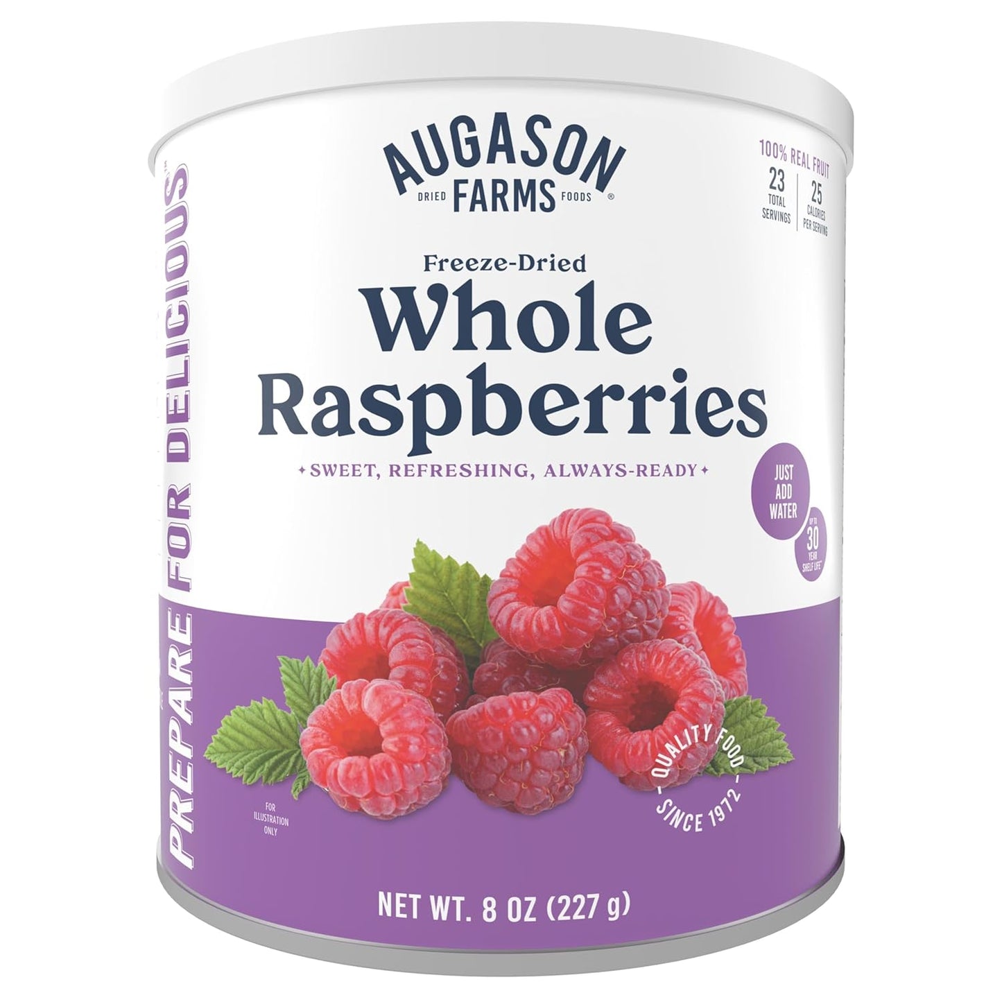 Augason Farms Freeze Dried Whole Raspberries for Emergency Use