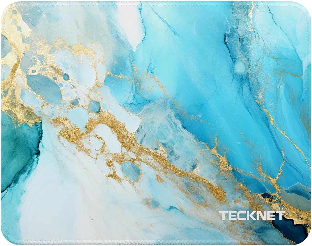 TECKNET Waterproof Gaming Mouse Pad - Blue-Green Marble