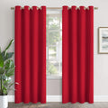 Red Blackout Curtains 90 in Length for Living Room - Thermal Insulated