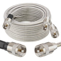 Dual CB Antenna Coax Cable 20FT Low Loss RG8X with 3 PL-259 Connectors