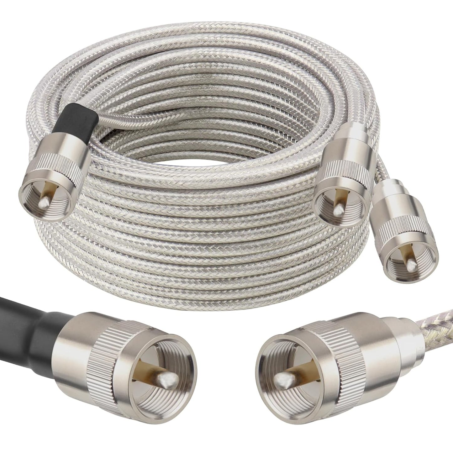 Dual CB Antenna Coax Cable 20FT for Low Loss Signal Transfer