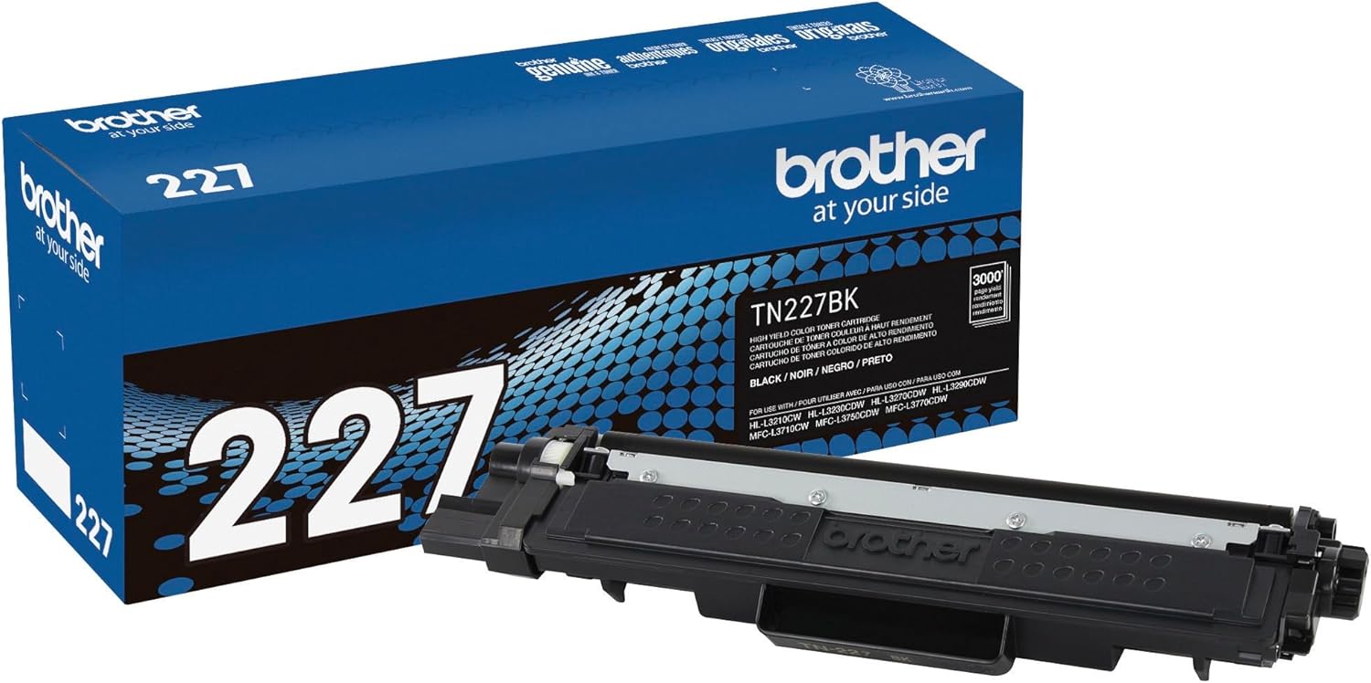 Brother Genuine TN227BK High Yield Toner | 3,000 Pages
