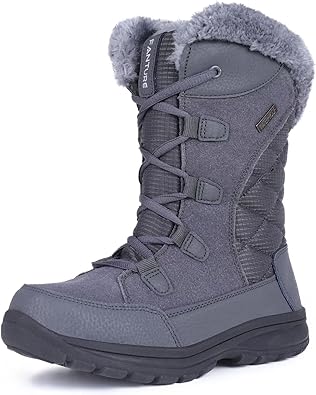FANTURE Women's Waterproof Mid-Calf Snow Boot for Winter Use