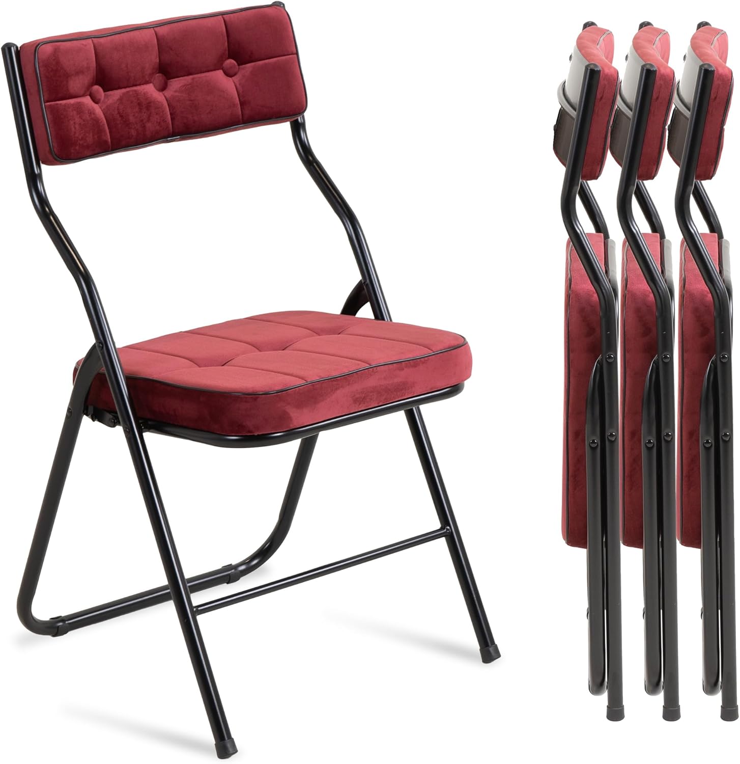 HOMEFUN Padded Folding Chairs for Dining, Office, and Events