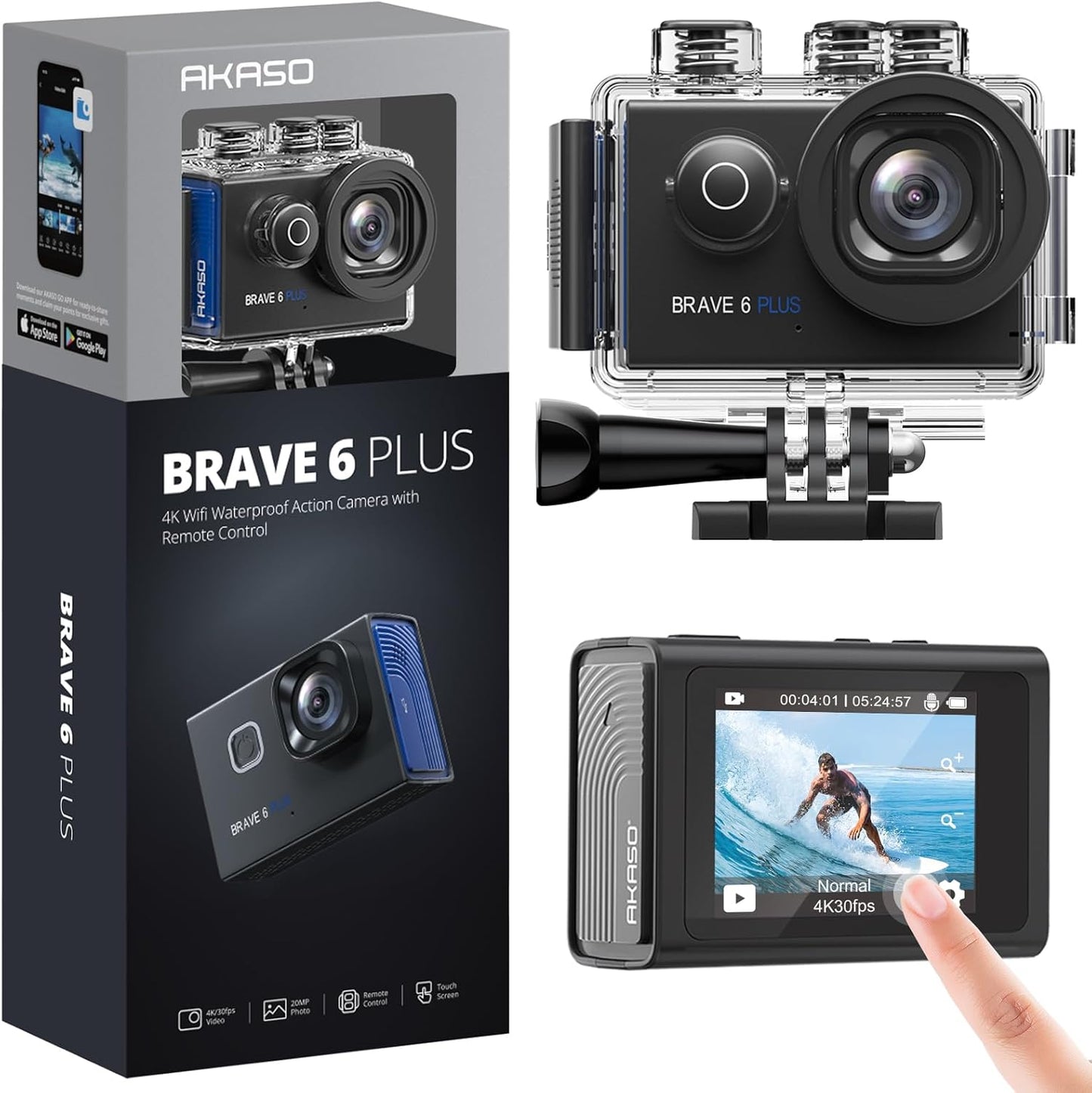 AKASO Brave 6 Plus - 4K Action Cam Power