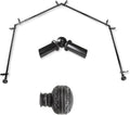 13/16 in 4-Sided Bay Window Curtain Rod 28-48 in Adjustable - Black