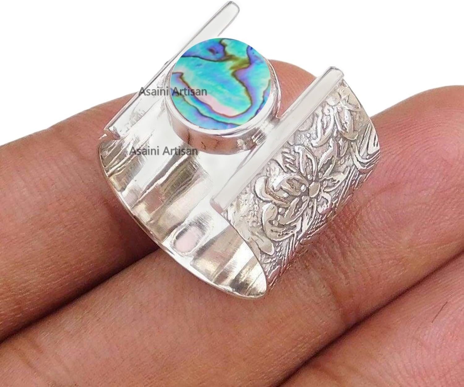 7MM Round Gemstone 925 Sterling Silver Floral Gift Ring