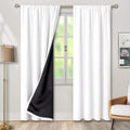 Long White Blackout Curtains 90 in Length 2 Panels Set - Full Room