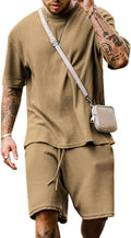 Mens Short Sleeve Tracksuit T Shirt & Shorts Set - Casual Summer Fit