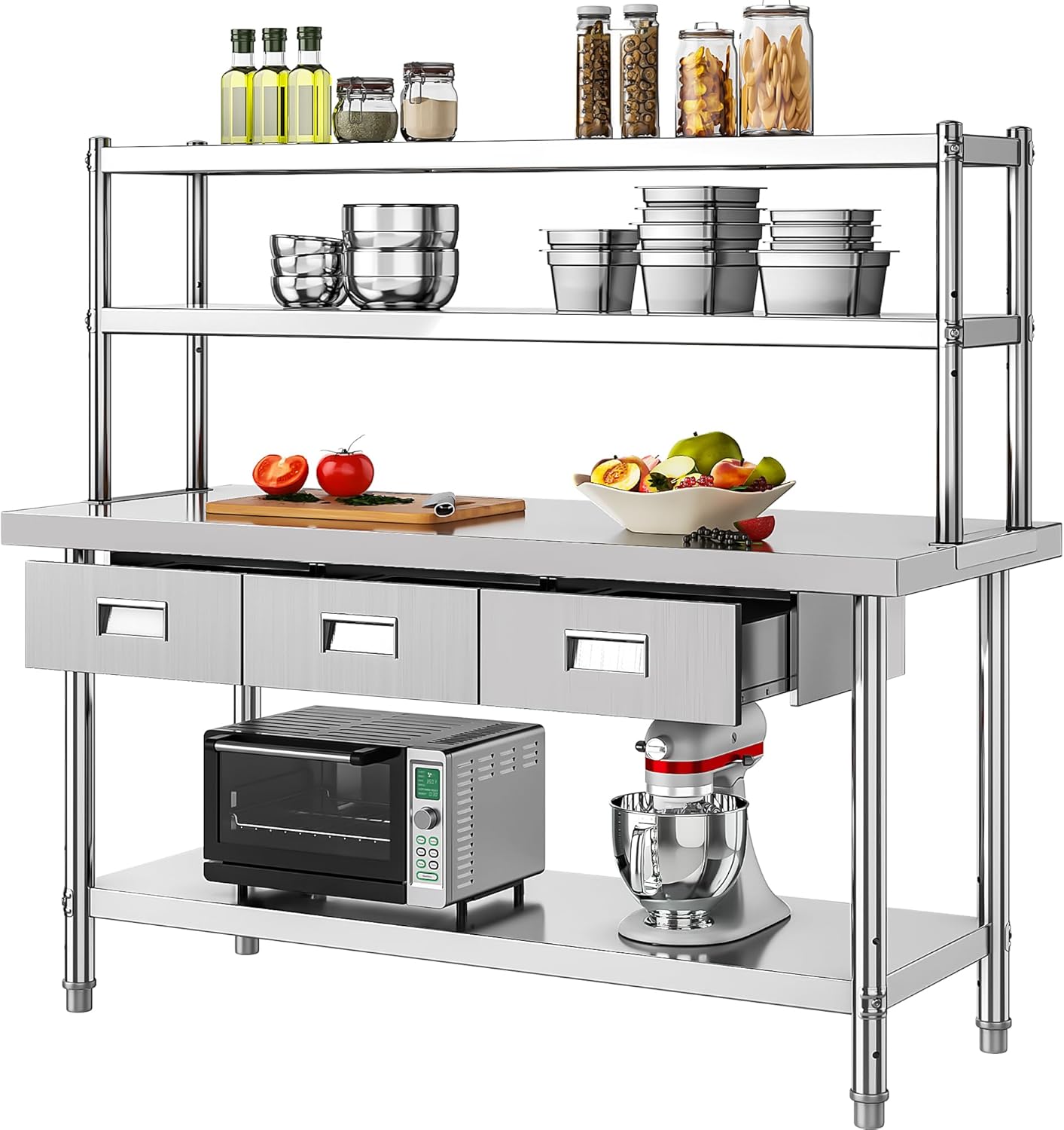 YITAHOME 60in X 24in NSF Stainless Steel Table for Versatile Use